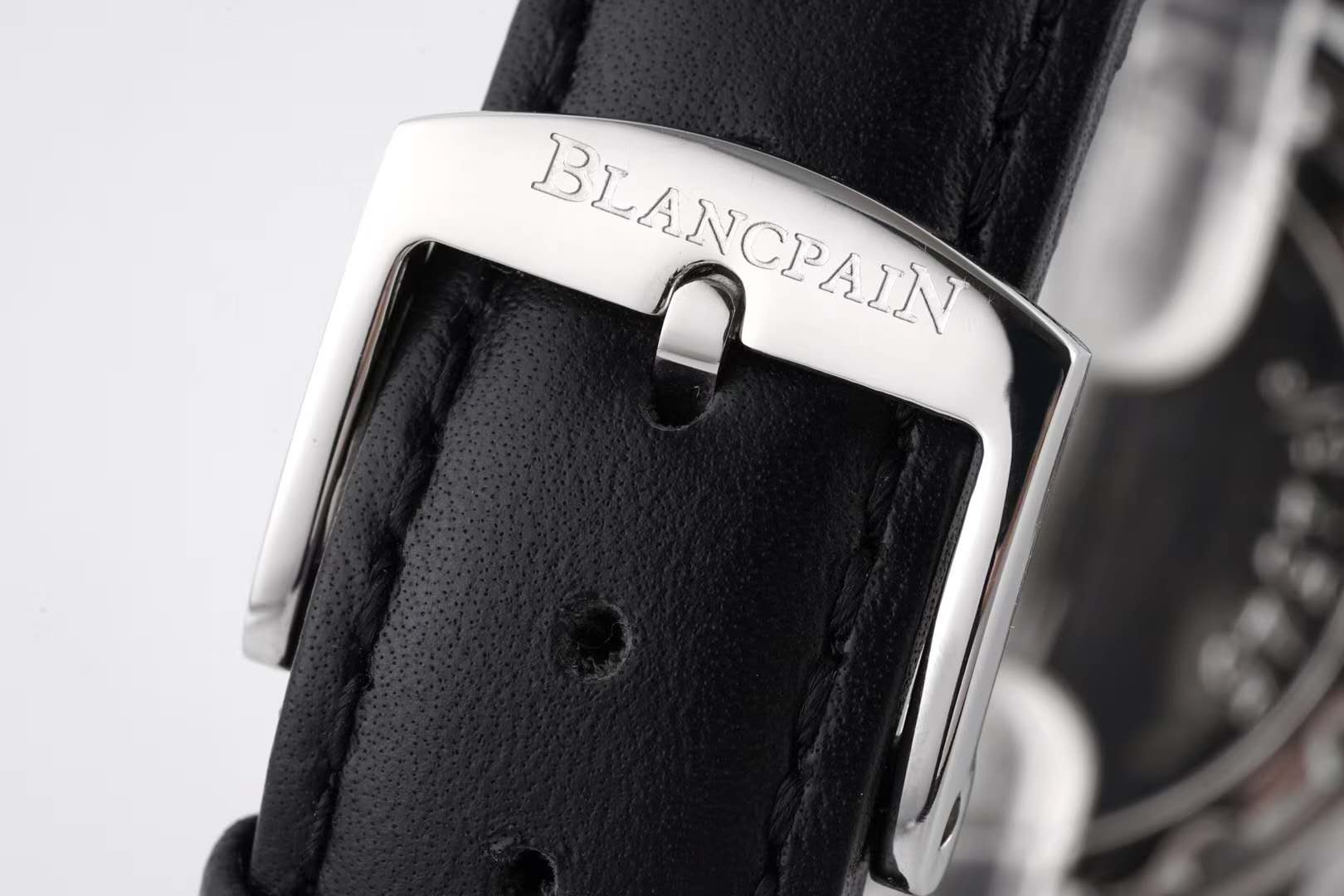 Hundred Hours Black Dial in Steel on Black Leather Strap