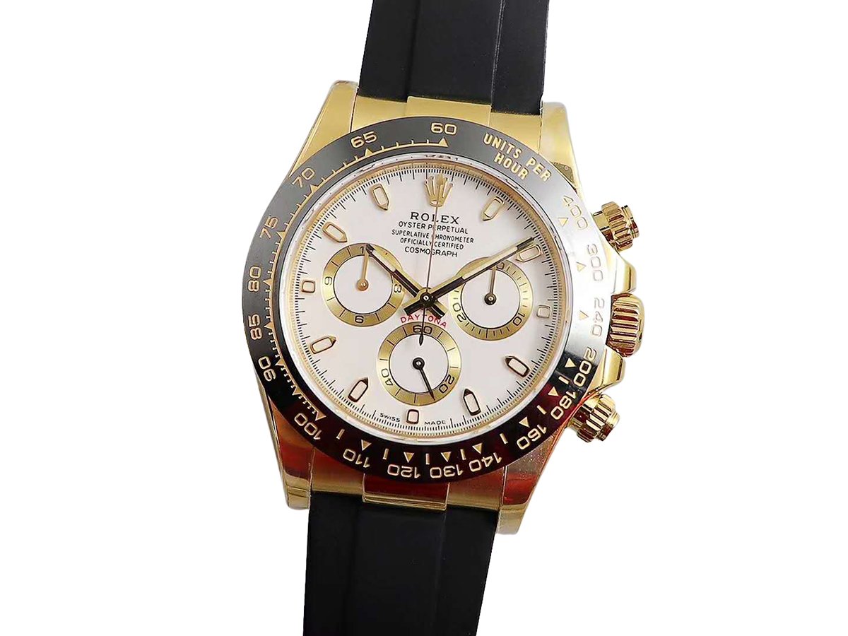 Daytona 116518LN White Dial in Yellow Gold