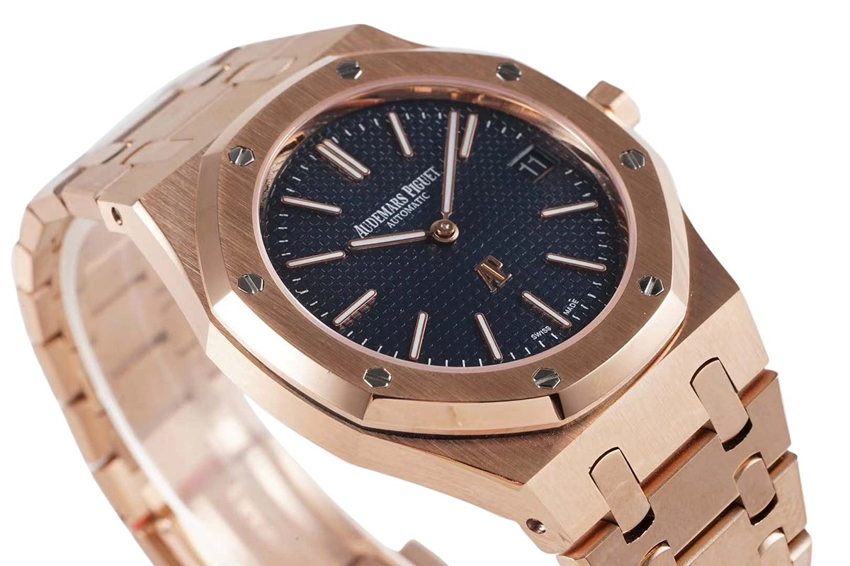 Royal Oak 15202 39mm Blue Dial in Rose Gold