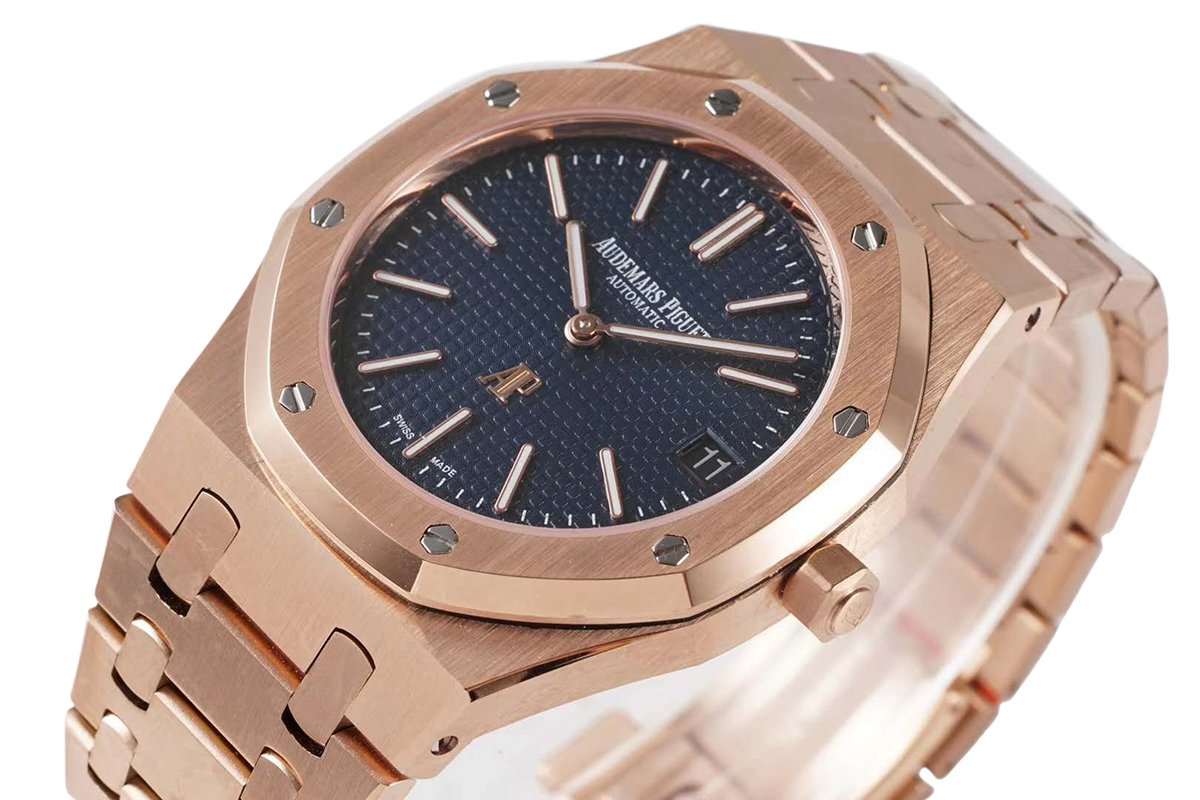 Royal Oak 15202 39mm Blue Dial in Rose Gold