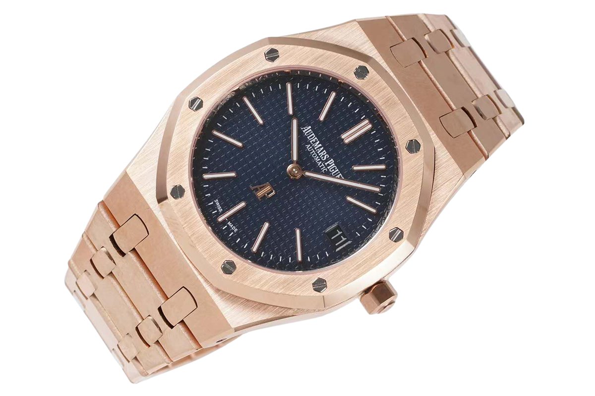 Royal Oak 15202 39mm Blue Dial in Rose Gold