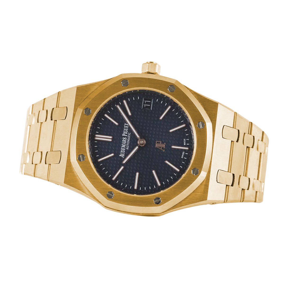 Royal Oak 15202 39mm Blue Dial in Yellow Gold