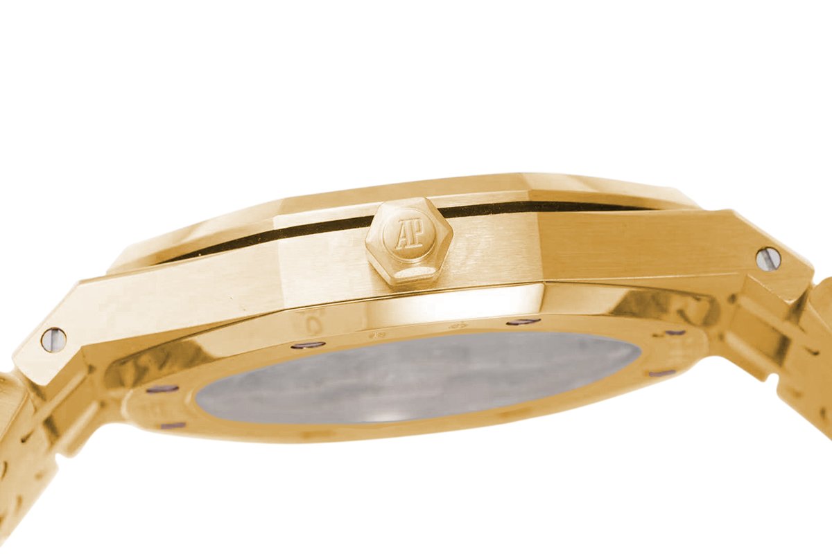 Royal Oak 15202 39mm Blue Dial in Yellow Gold