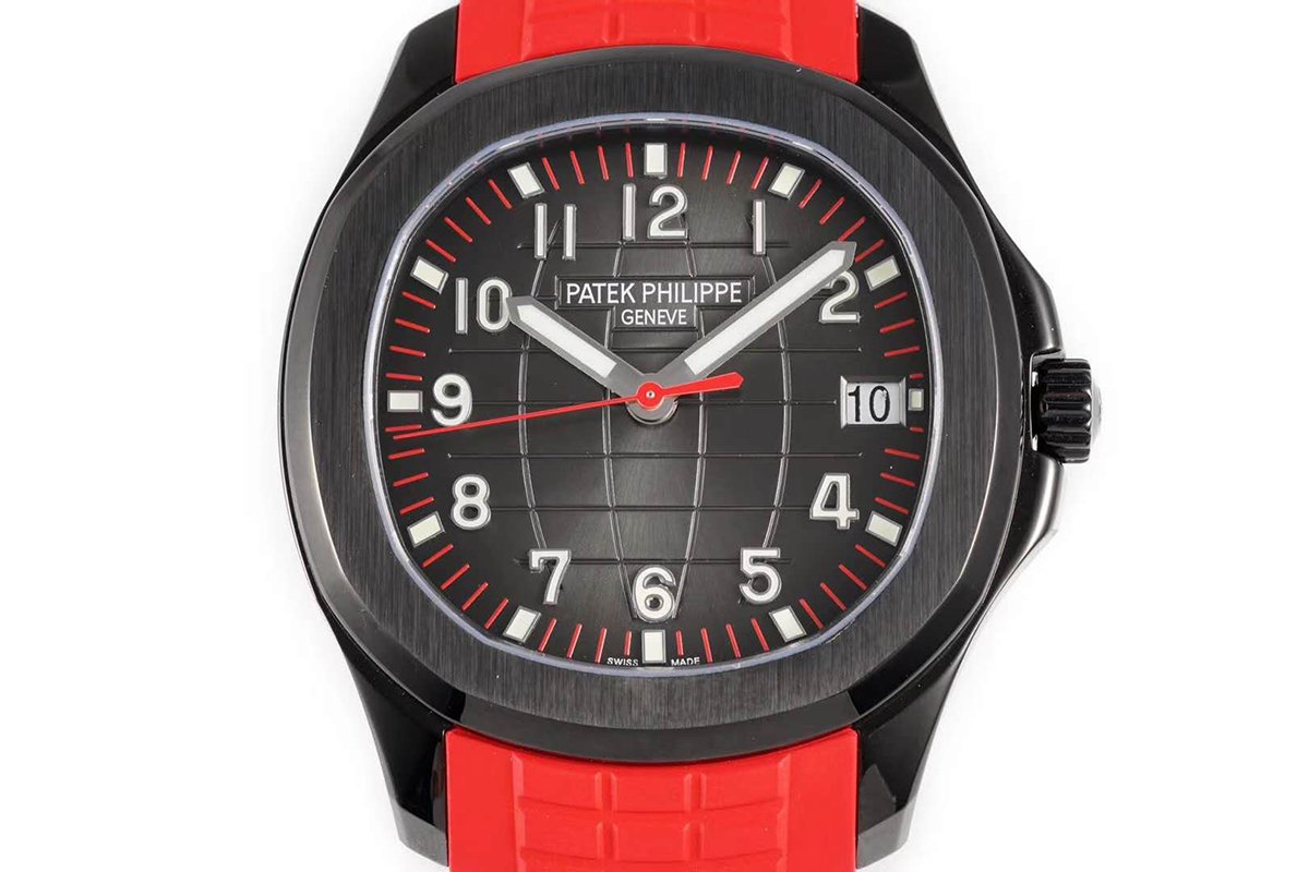 Aquanaut 5167A ‘Black Venom Limited Edition’ Black Dial on Red Rubber Strap