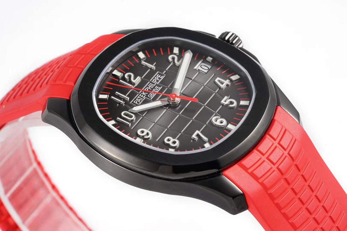Aquanaut 5167A ‘Black Venom Limited Edition’ Black Dial on Red Rubber Strap