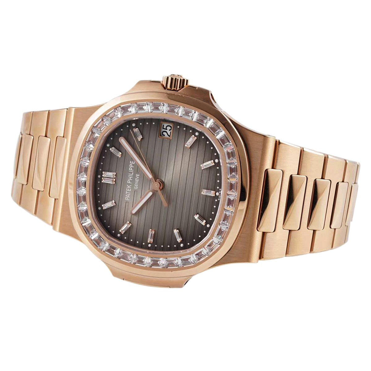 nautilus jumbo 5711/1r-001 brown dial with Di*m*nd bezel