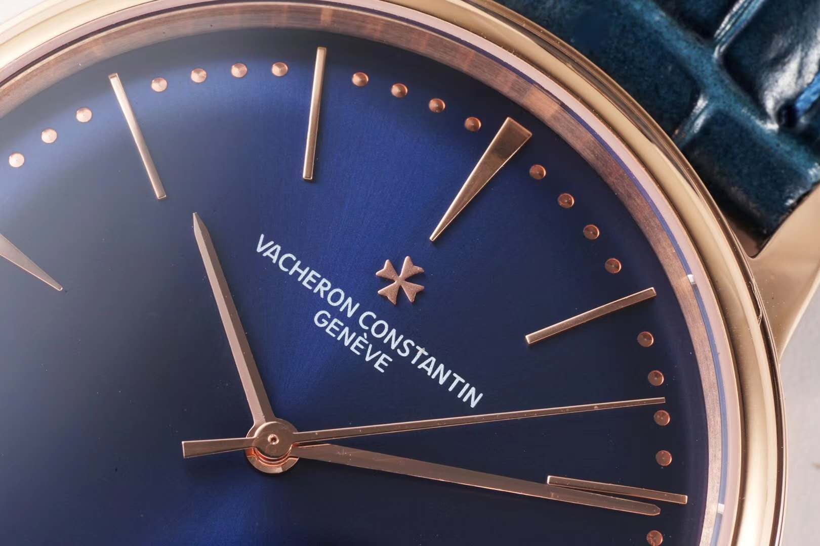 Patrimony Blue Dial in Pink Gold Ref: 85180