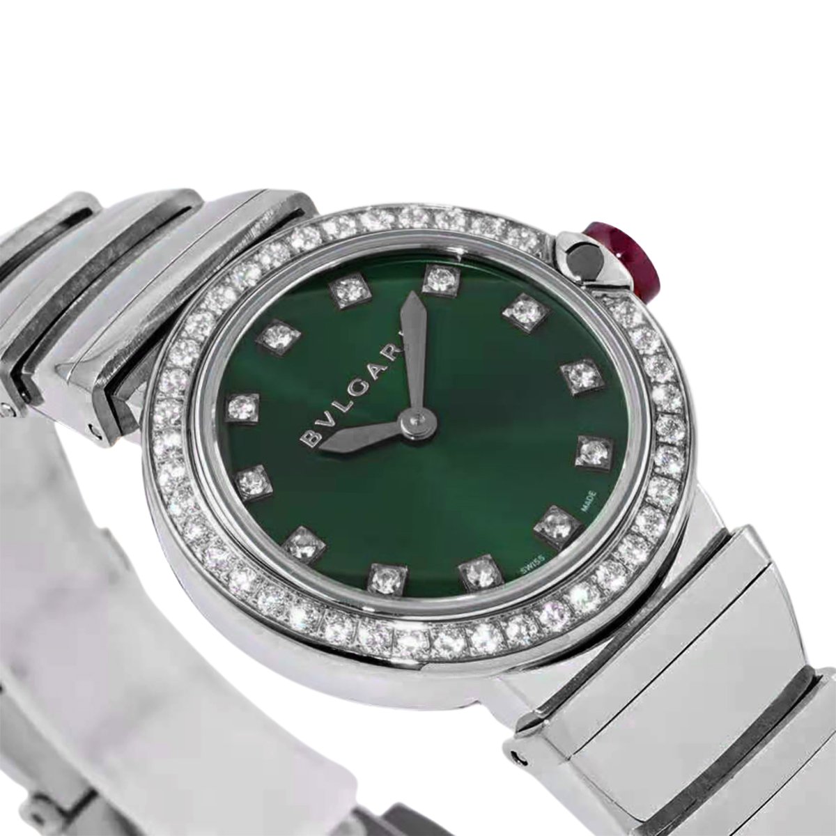 lvcea emerald green dial in steel with Di*m*nd bezel