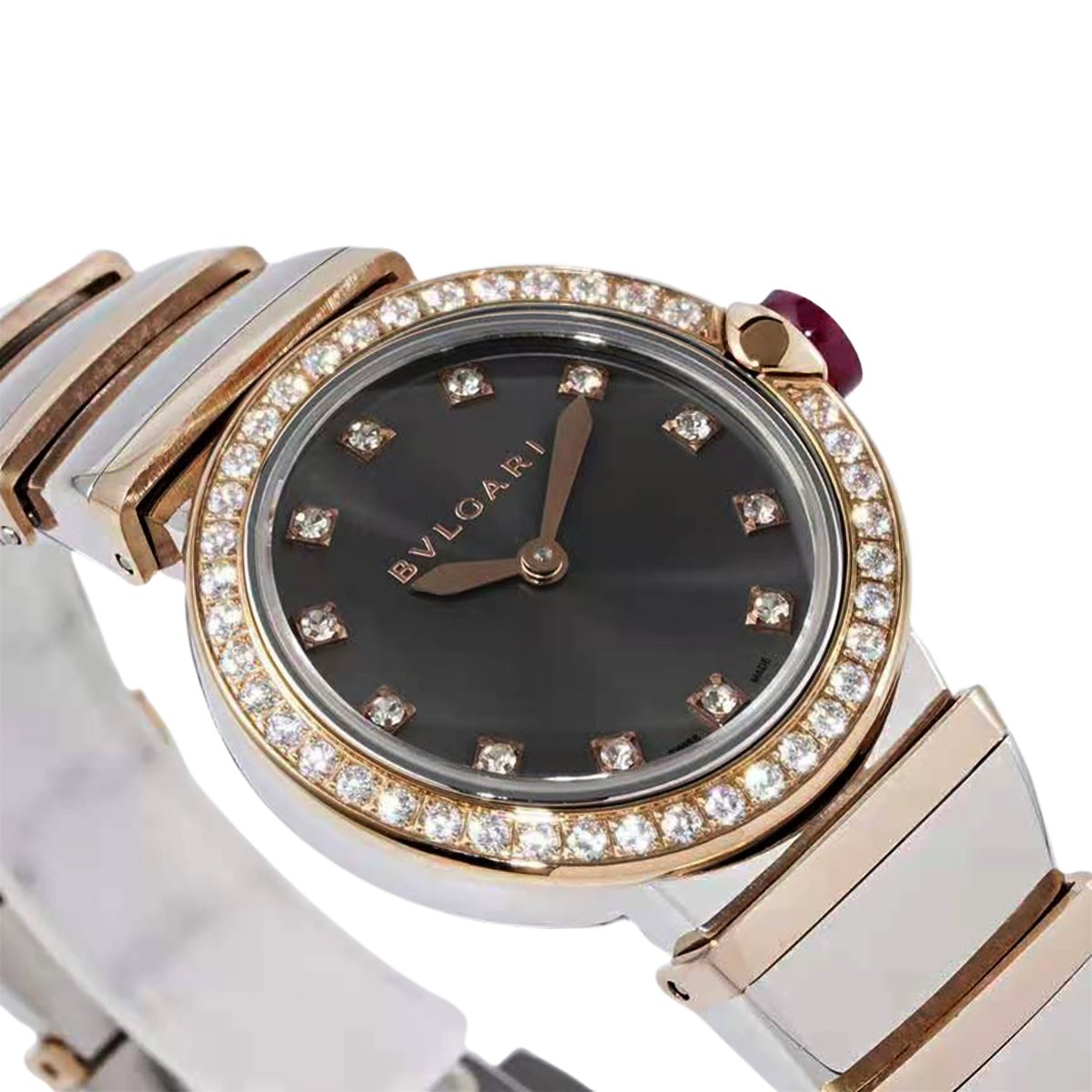 lvcea grey dial in rose gold/steel with Di*m*nd bezel
