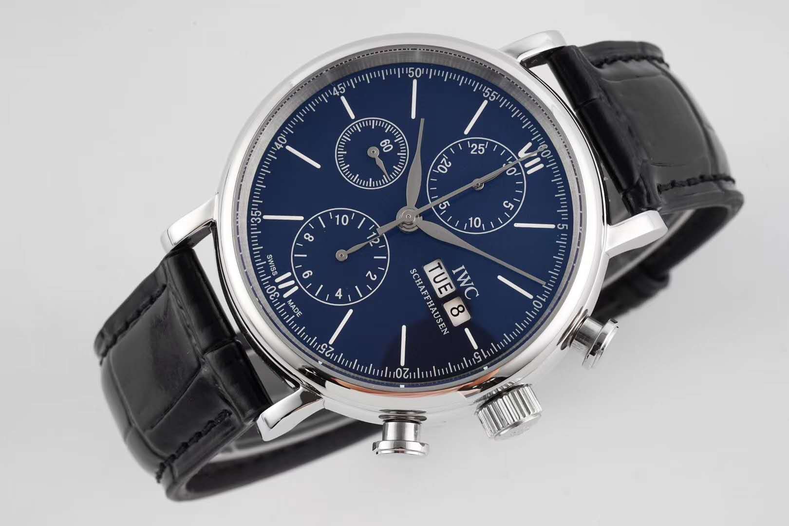Portofino Chronograph IW390303 Edition “150 Years” Blue Dial in Steel