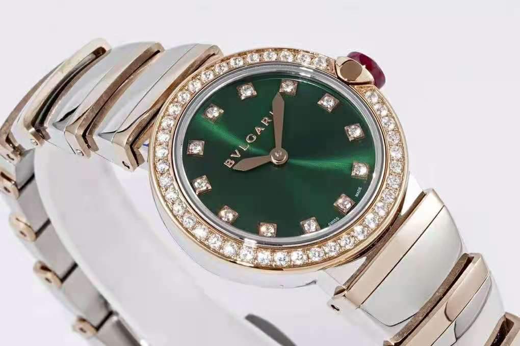 lvcea emerald green dial in rose gold/steel with Di*m*nd bezel