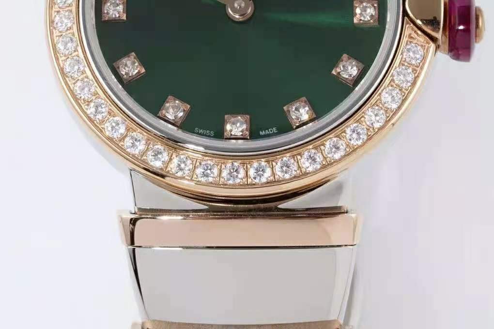 lvcea emerald green dial in rose gold/steel with Di*m*nd bezel