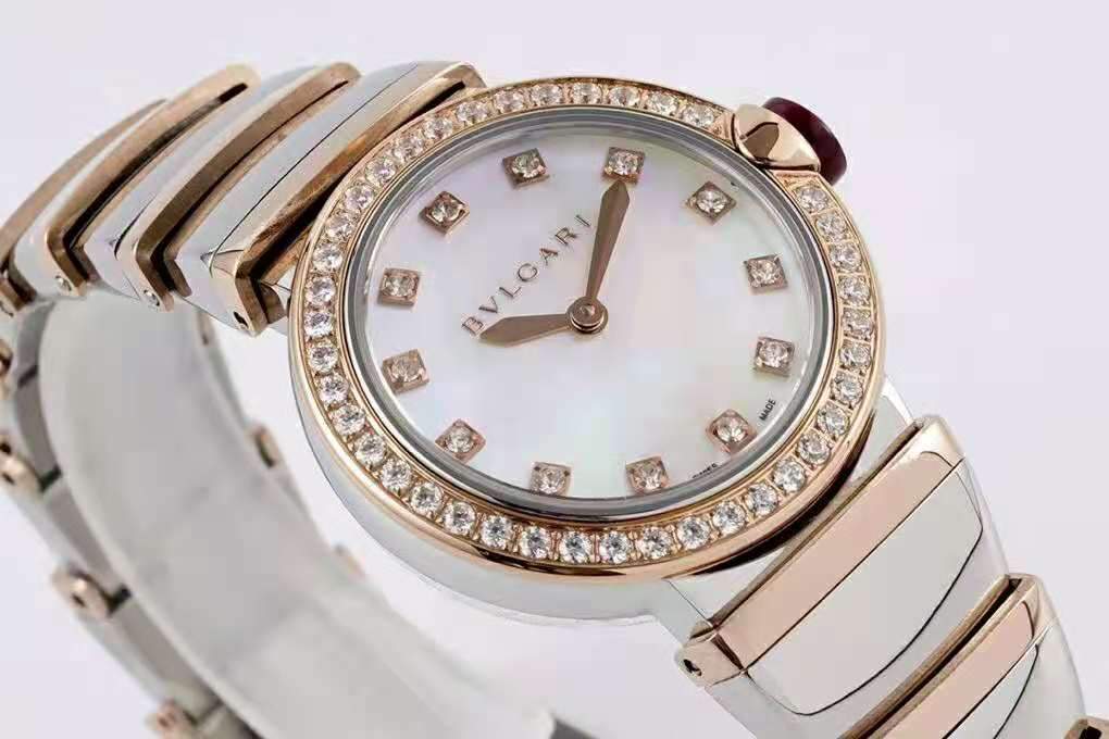 lvcea mop dial in rose gold/steel with Di*m*nd bezel