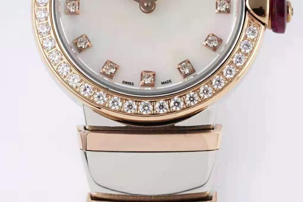 lvcea mop dial in rose gold/steel with Di*m*nd bezel