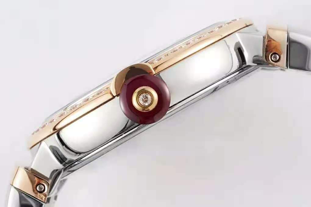 lvcea silver dial in rose gold/steel with Di*m*nd bezel