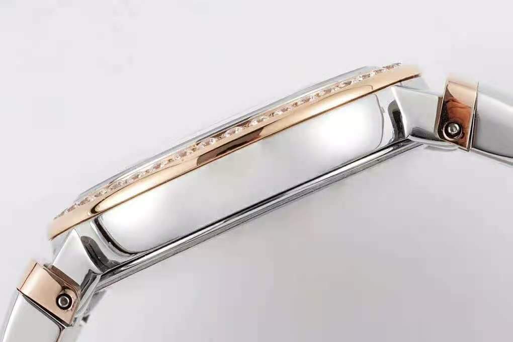 lvcea silver dial in rose gold/steel with Di*m*nd bezel