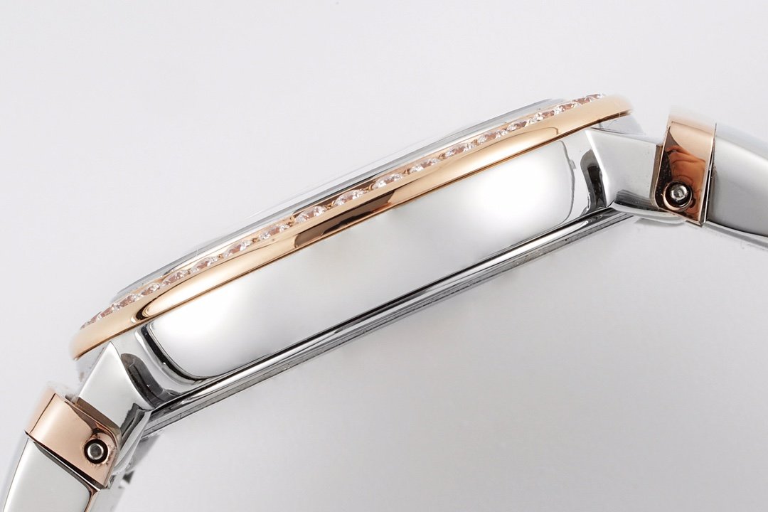 lvcea black dial in rose gold/steel with Di*m*nd bezel