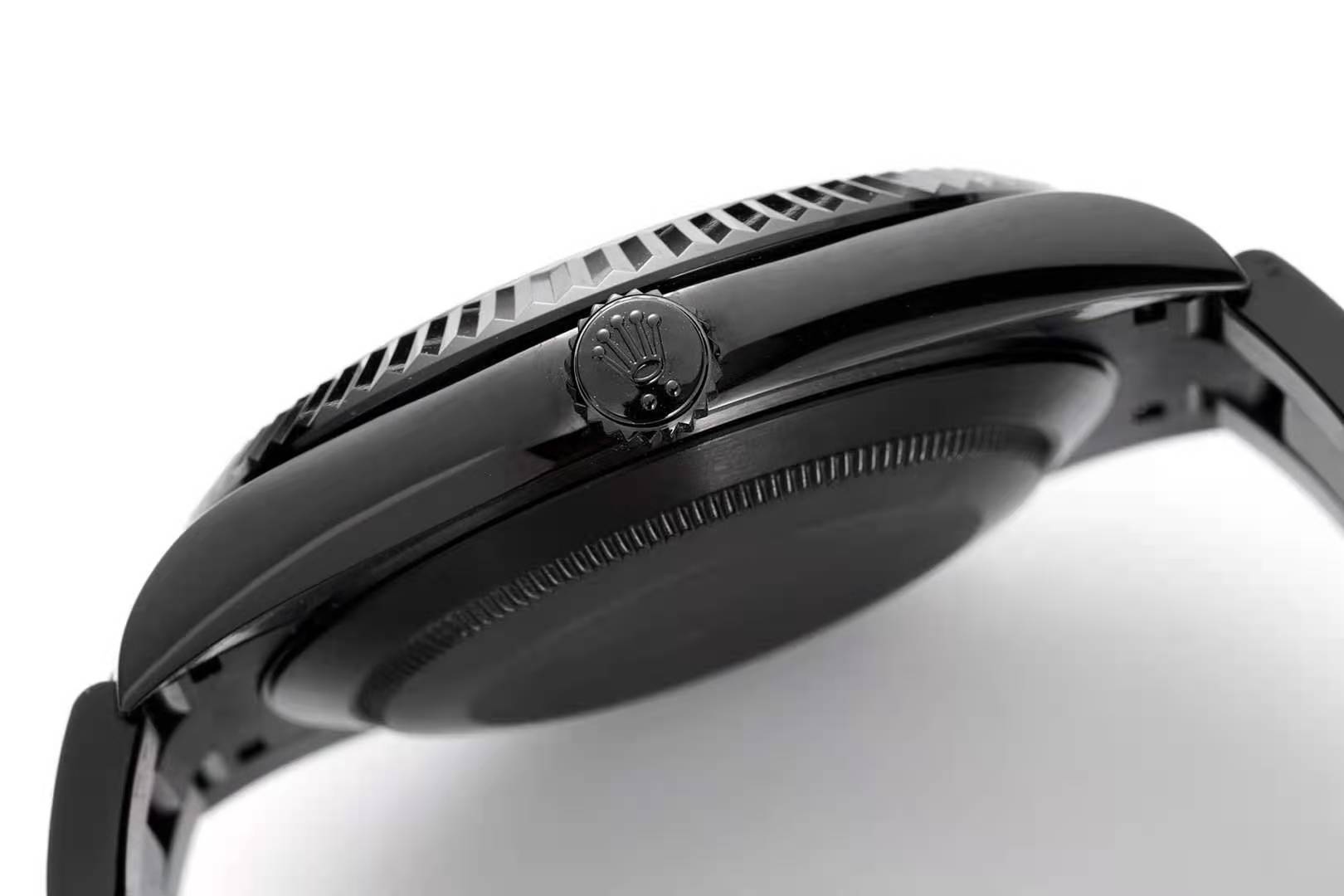 datejust 41 black dial with Di*m*nd markers in pvd black