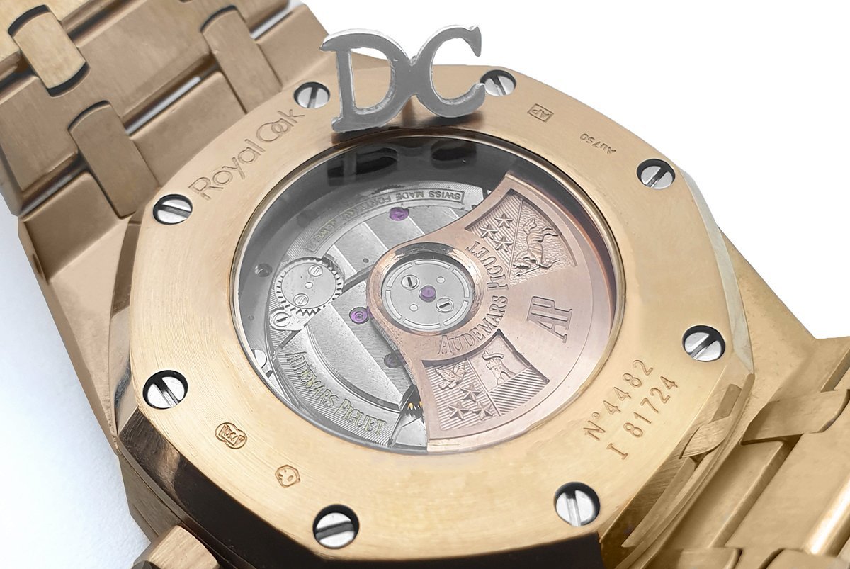 royal oak 41mm 15402or full Di*m*nd paved in pink gold on bracelet