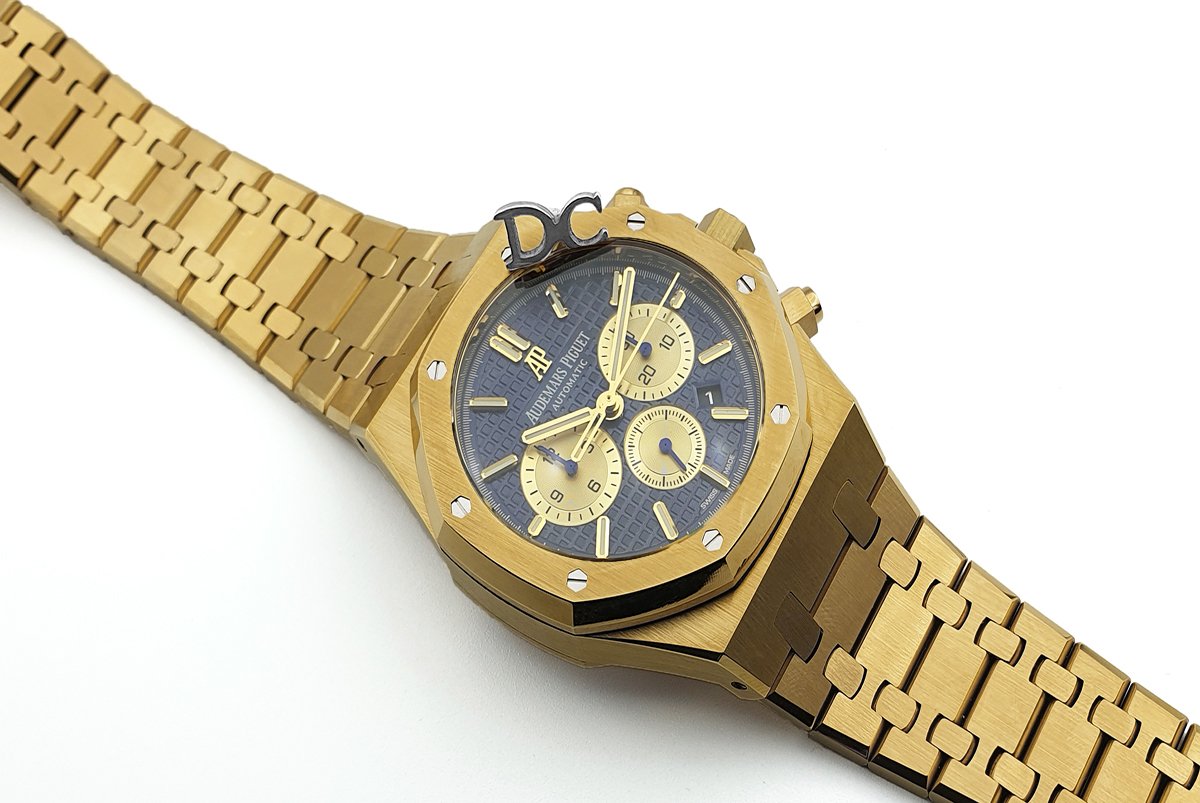 Royal Oak Self-Winding Chronograph Blue/Gold Dial in Yellow Gold