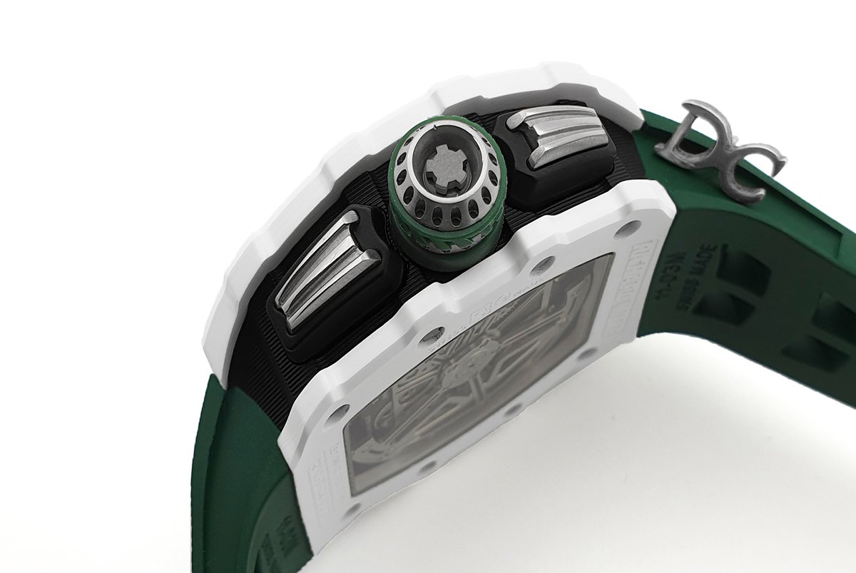 RM 011-02 Le Mans Classic Chronograph in Green on Green Rubber Strap