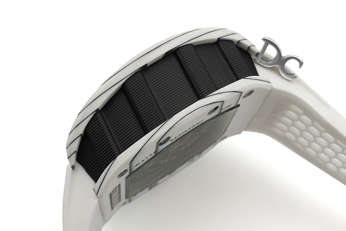 RM 035-02 Black Toro Americas in NTPT Carbon on White Rubber Strap