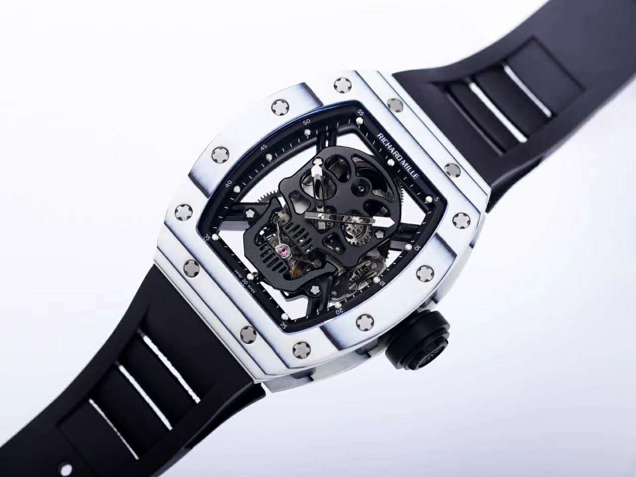 RM 052-01 Tourbillon Black Skull in White NTPT Carbon