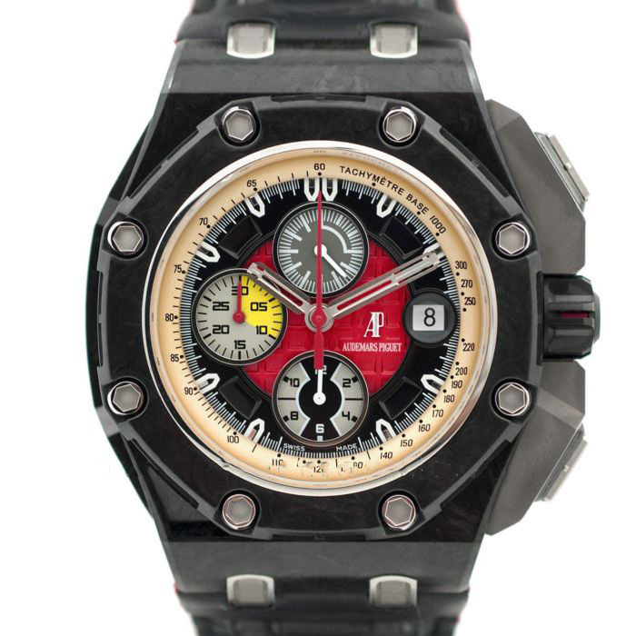 Royal Oak Offshore 26290IO 44mm Ceramic JF Black/Red Dial on Black Leather Strap A3126