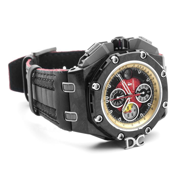 Royal Oak Offshore 26290IO 44mm Ceramic JF Black/Red Dial on Black Leather Strap A3126