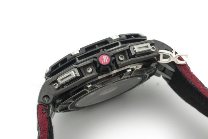 Royal Oak Offshore 26290IO 44mm Ceramic JF Black/Red Dial on Black Leather Strap A3126