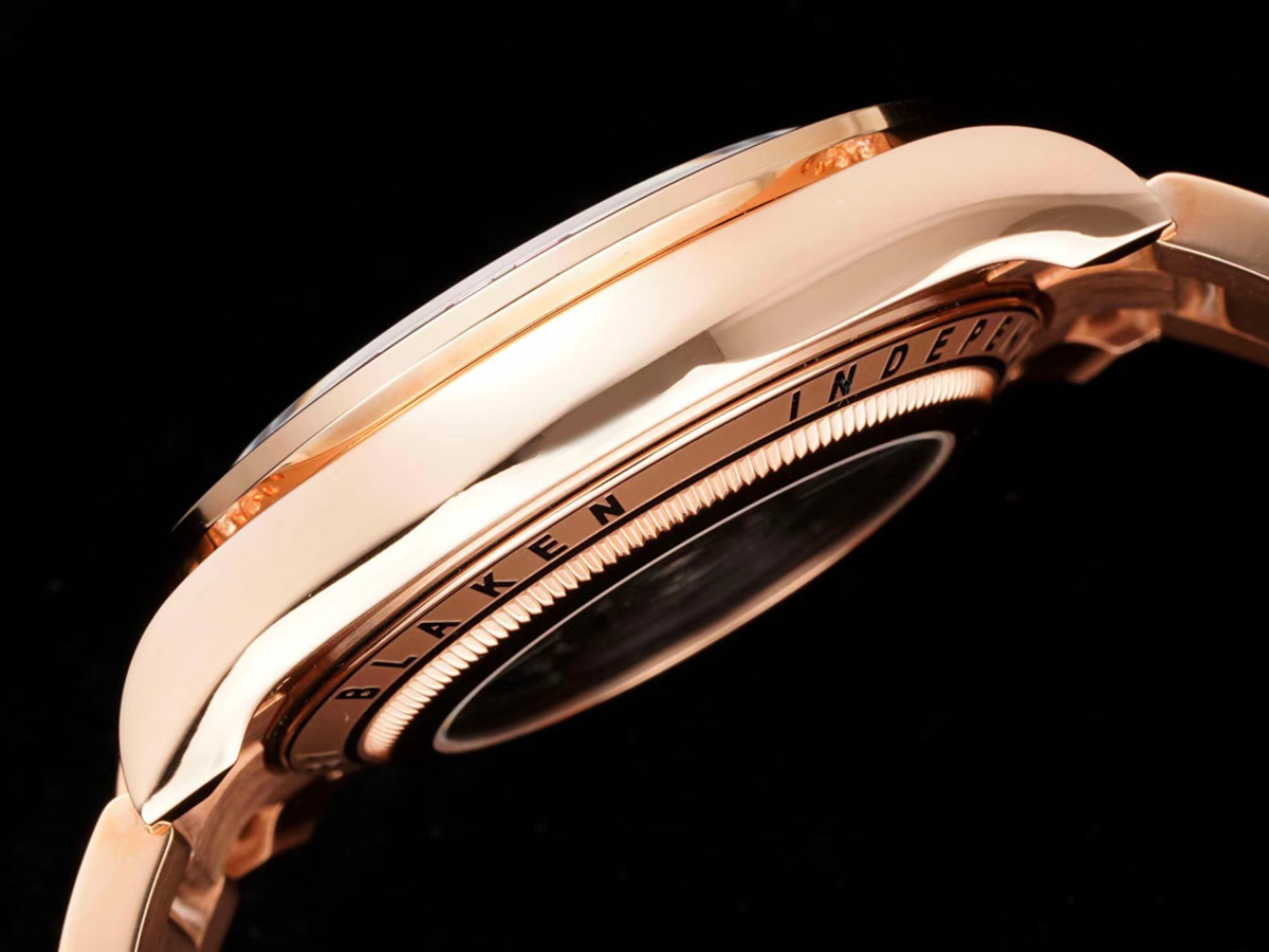 blaken daytona skeleton dial with rainbow Di*m*nd bezel in rose gold