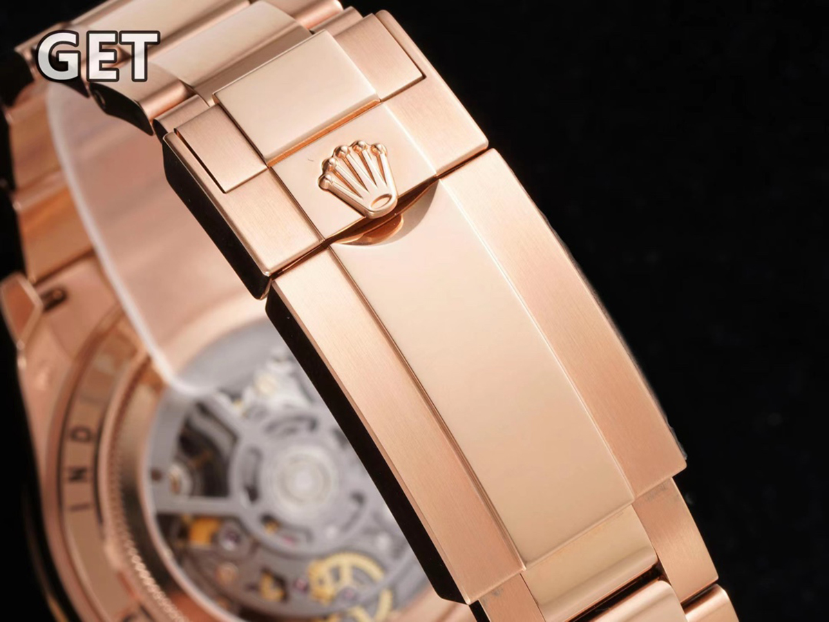 blaken daytona skeleton dial with rainbow Di*m*nd bezel in rose gold