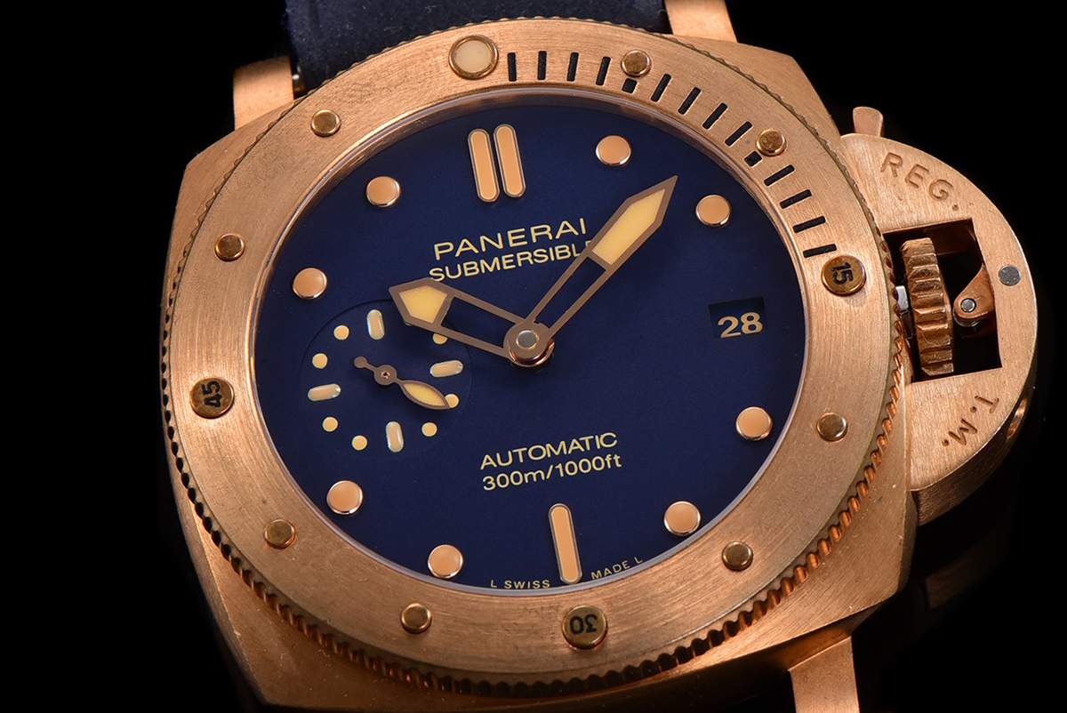 PAM1074 Submersible Bronzo Blu Abisso 42mm