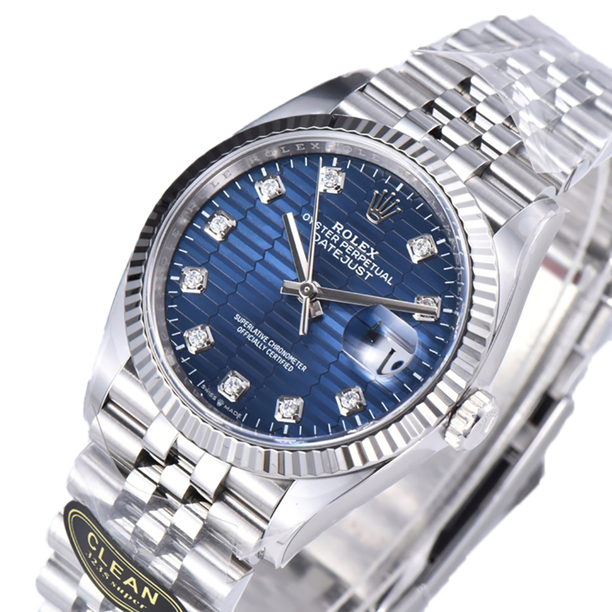 datejust 36 126234 blue motif dial with Di*m*nd marker in steel in jubilee bracelet