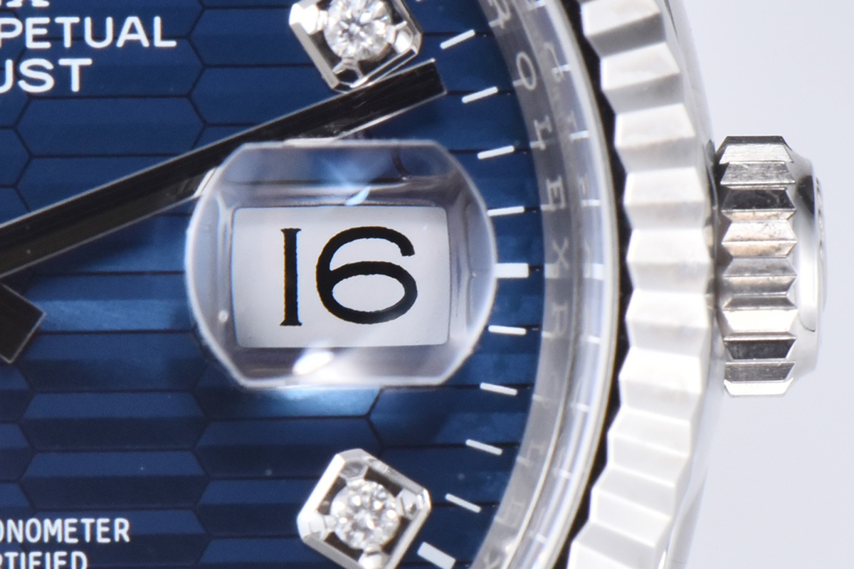 datejust 36 126234 blue motif dial with Di*m*nd marker in steel in jubilee bracelet