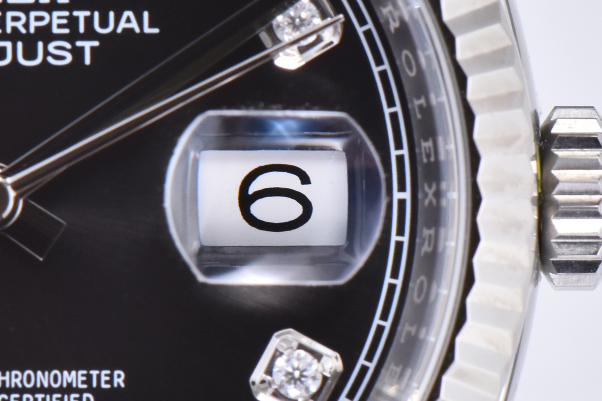 datejust 36 126234 bright black dial with Di*m*nd marker in steel in jubilee bracelet