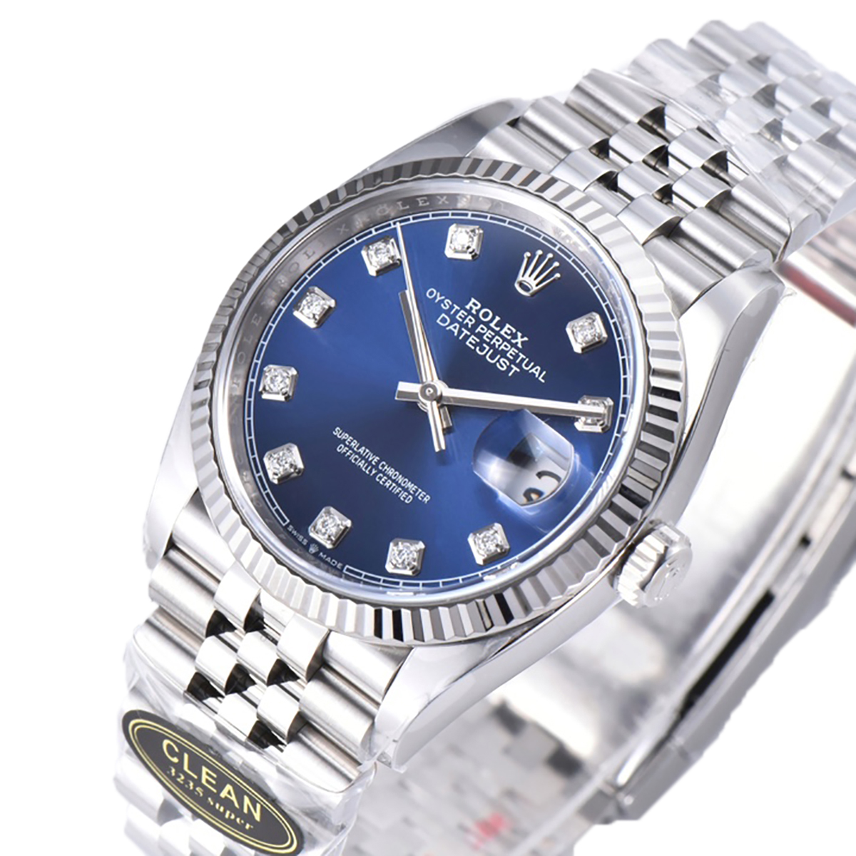 datejust 36 126234 bright blue dial with Di*m*nd marker in steel in jubilee bracelet
