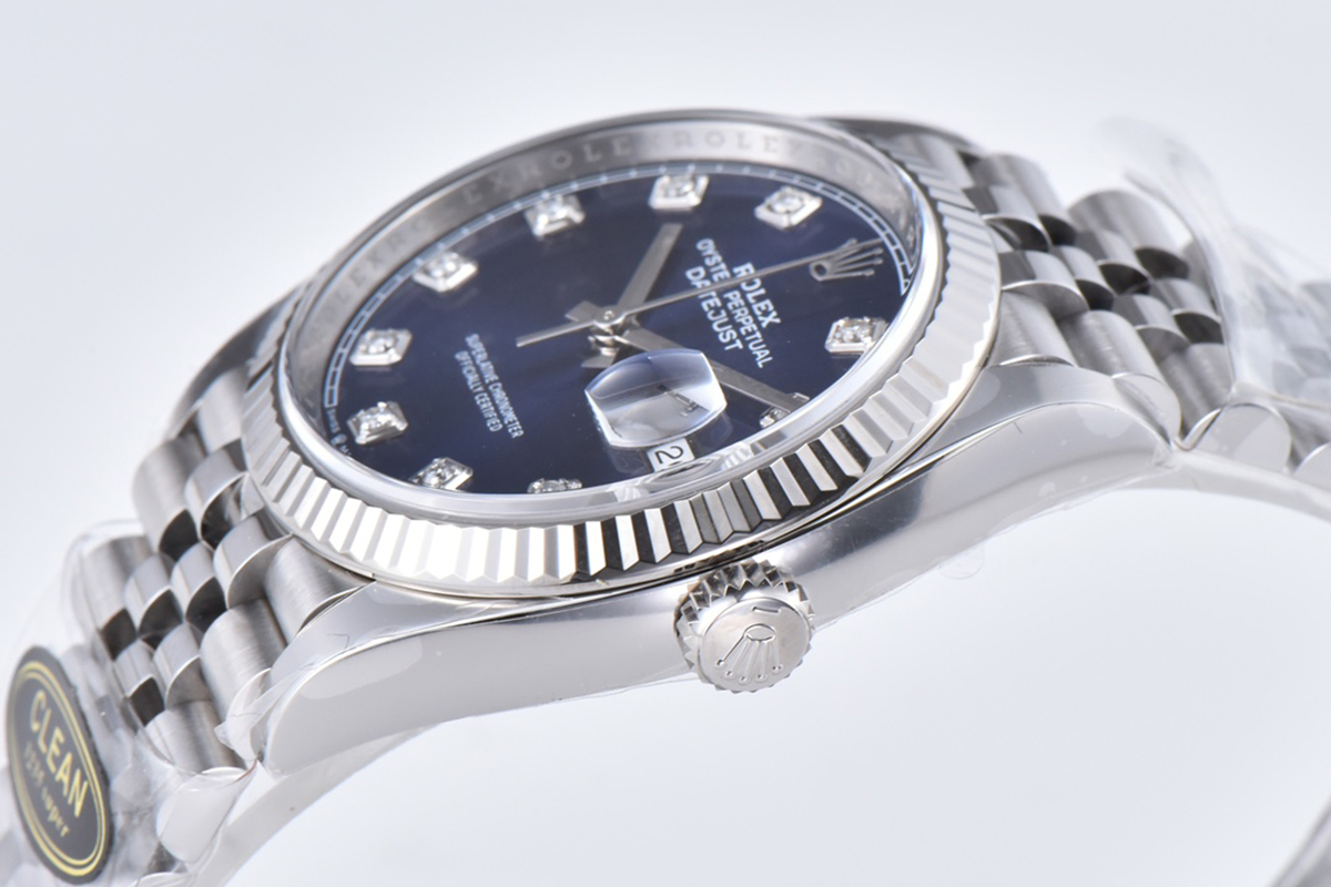 datejust 36 126234 bright blue dial with Di*m*nd marker in steel in jubilee bracelet