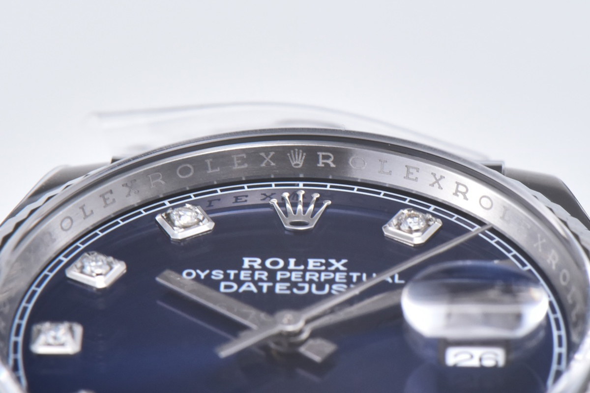 datejust 36 126234 bright blue dial with Di*m*nd marker in steel in jubilee bracelet