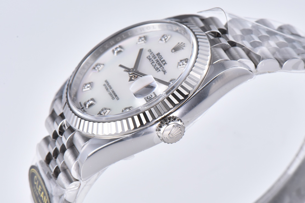 datejust 36 126234 white mop dial with Di*m*nd marker in steel in jubilee bracelet