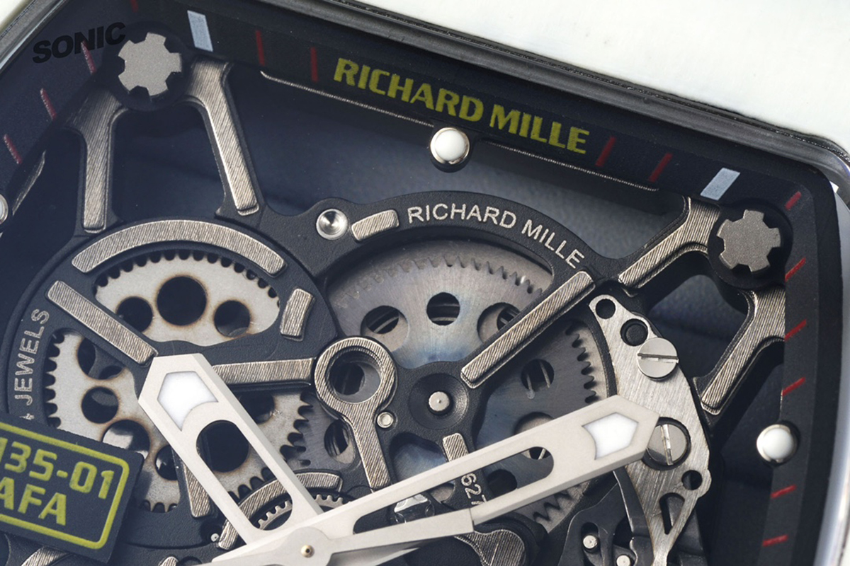 RM 035-01 Rafael Nadal White NTPT on White Rubber Strap (Sonic)