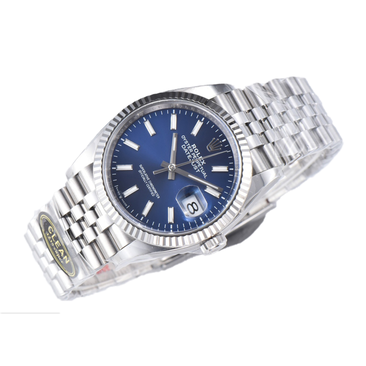 Datejust 36 126234 Bright Blue Dial with Stick Marker in Steel in Jubilee Bracelet Clean Factory
