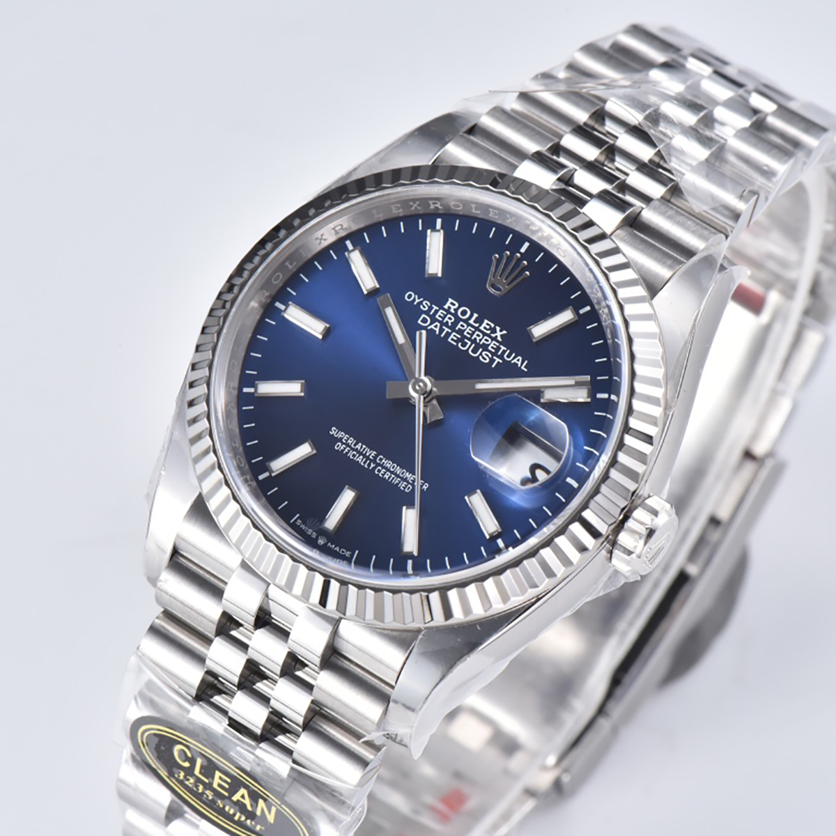 Datejust 36 126234 Bright Blue Dial with Stick Marker in Steel in Jubilee Bracelet Clean Factory