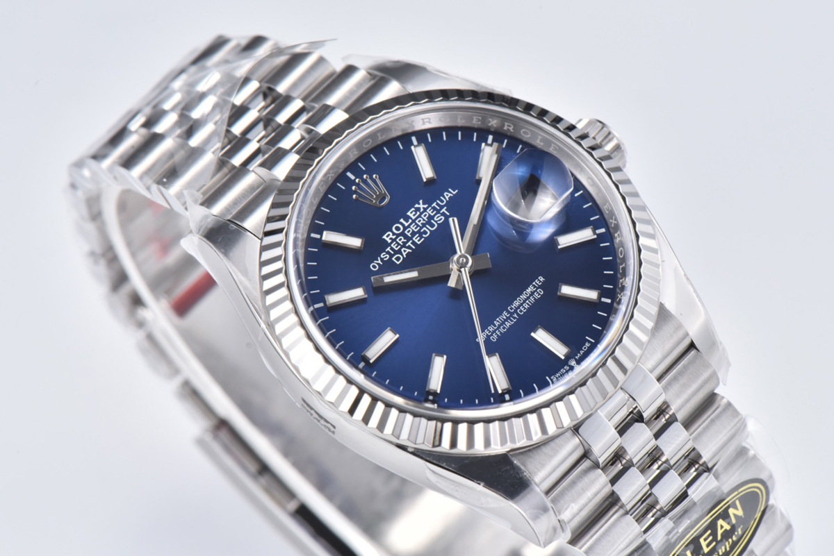 Datejust 36 126234 Bright Blue Dial with Stick Marker in Steel in Jubilee Bracelet Clean Factory