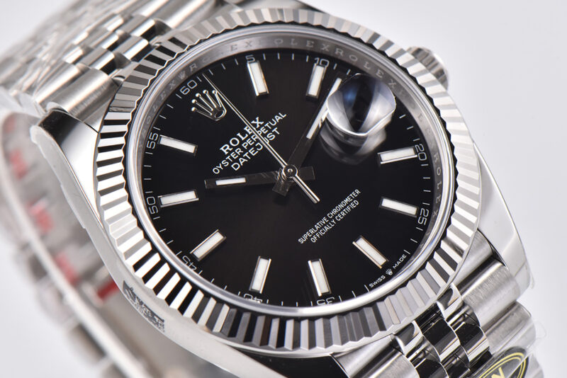 Datejust 41 Black Dial Stick Markers in Steel Clean Factory