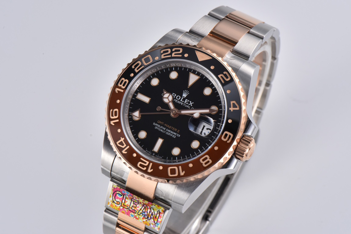 GMT Master II 126715 CHNR Clean Factory “Rootbeer” in Rose Gold and Steel