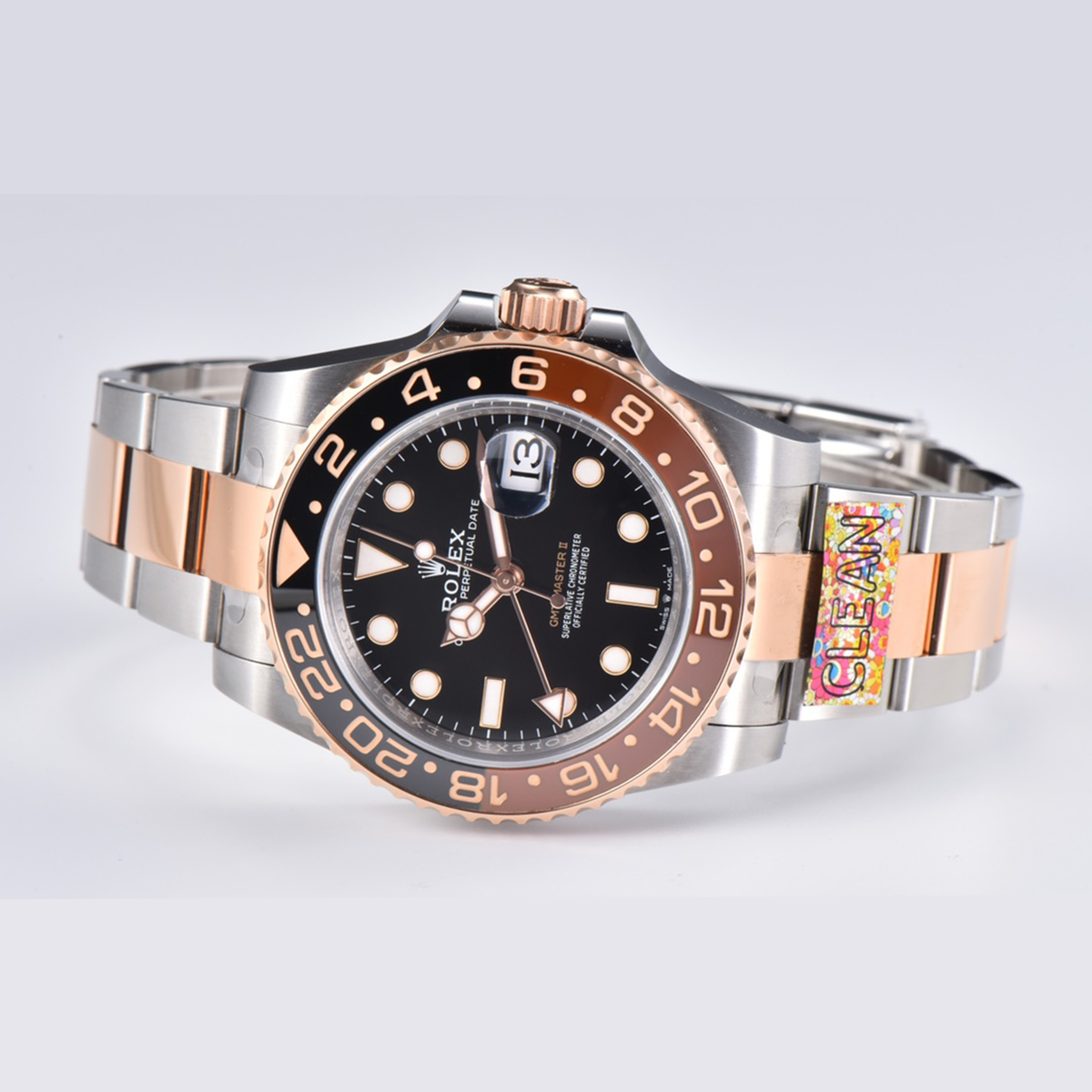 GMT Master II 126715 CHNR Clean Factory “Rootbeer” in Rose Gold and Steel