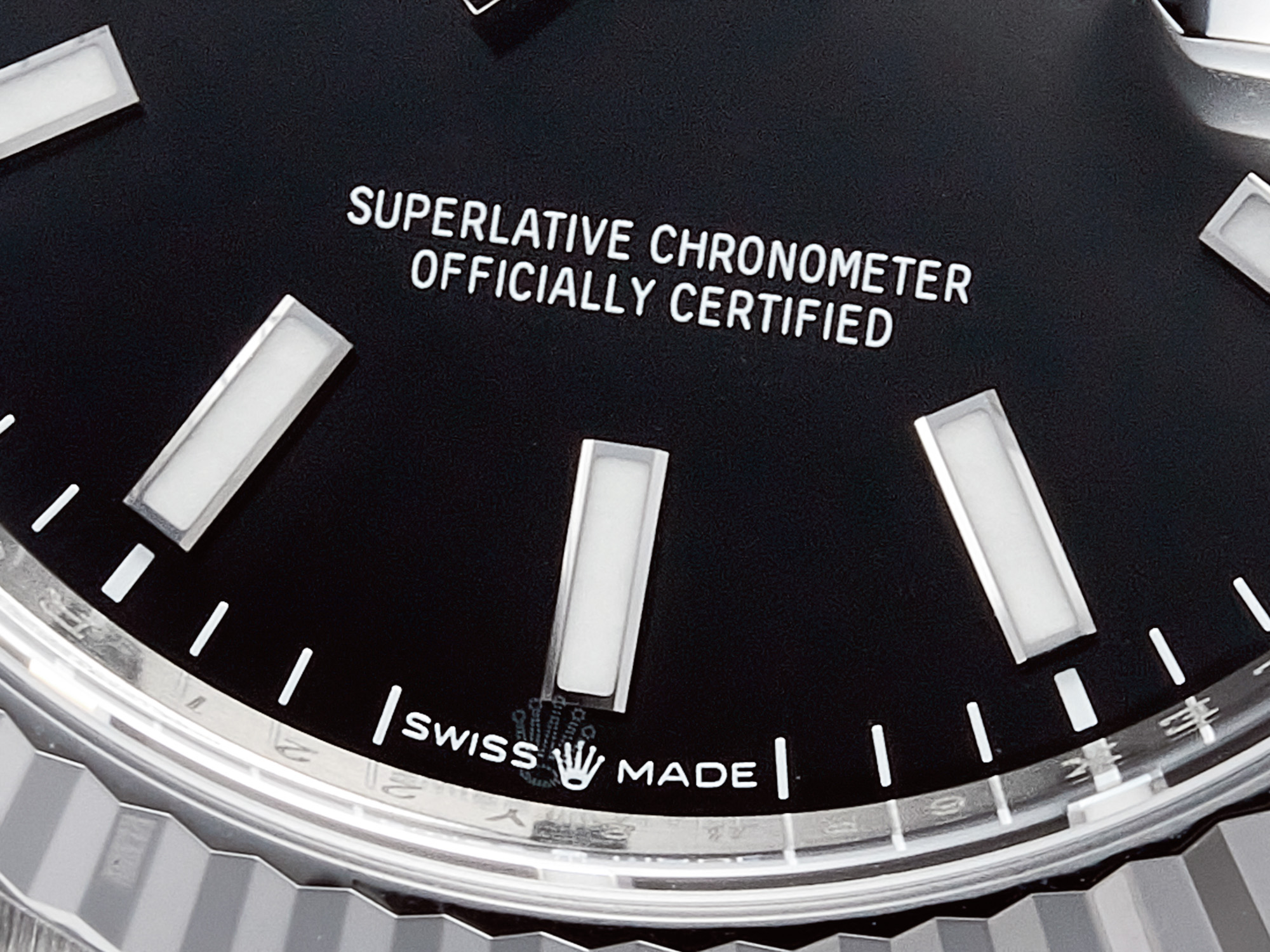 Datejust 41 Black Dial Stick Markers in Steel Clean Factory