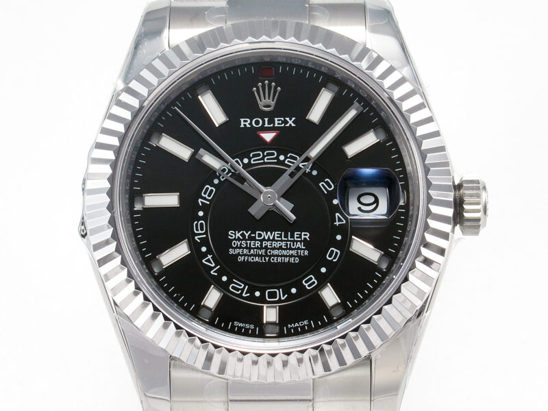 Sky-Dweller 326934 904L SS ZF 1:1 Best Edition Black Dial on SS Bracelet A2824