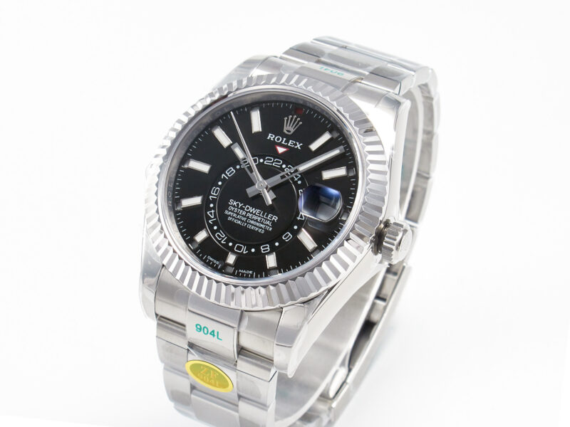 Sky-Dweller 326934 904L SS ZF 1:1 Best Edition Black Dial on SS Bracelet A2824